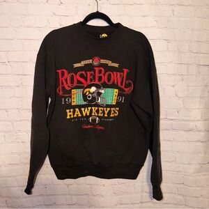 Vintage 1991 Iowa Hawkeyes Rose Bowl Football Sweatshirt Size Large